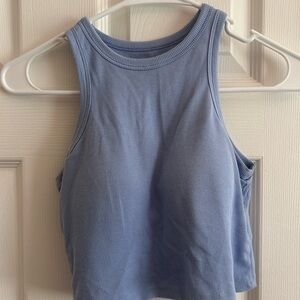 OGL Blue Fitted Crop Tank Top